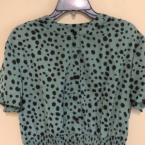 Green cheetah print dress.  XL